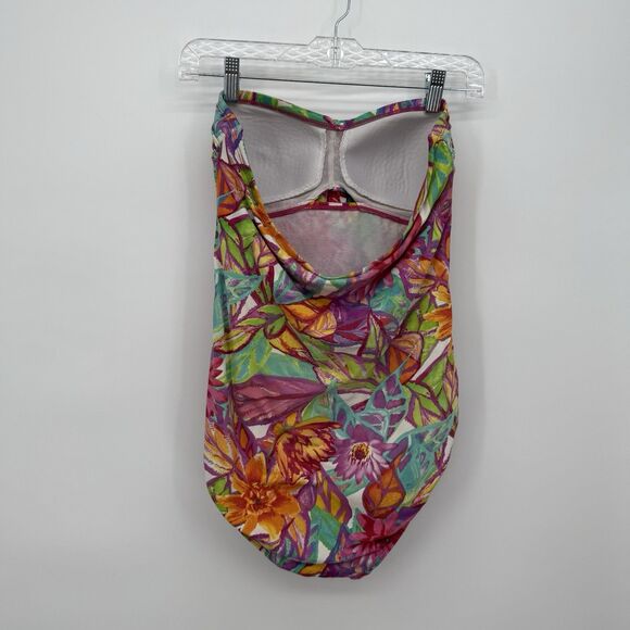 Lauren Ralph Lauren Tropical Colorful One Piece Swimsuit Size 8 Beach - Picture 6 of 10